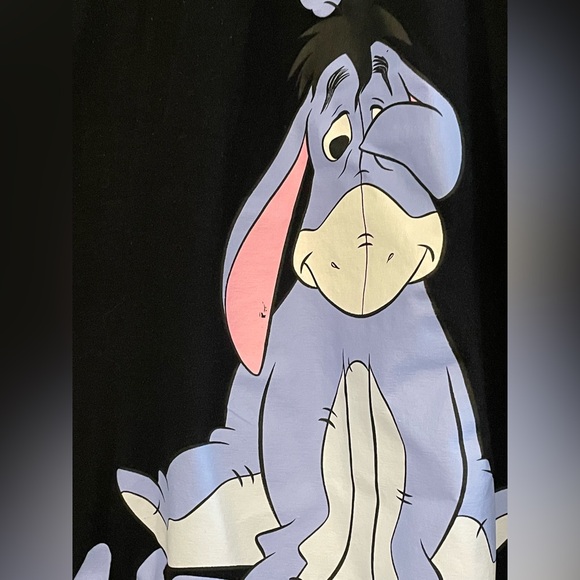 Disney Black Eeyore I Don’t Do Mornings Nightshirt Woman’s Size 2X/20-22 - Picture 2 of 7